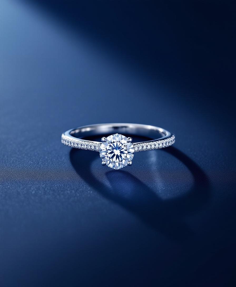 Hidden-halo engagement ring with detail tucked under the center stone